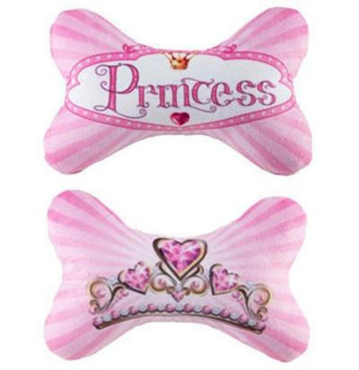 Princess Plush Squeaker Bone Small Toy - Image 1