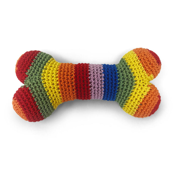 Crochet Rainbow Bone Toy - Image 1