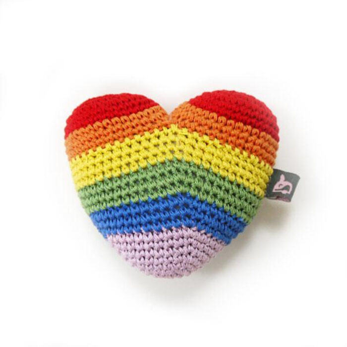 Rainbow Heart Crocheted Toy - Image 1