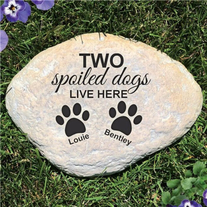 Engraved Spoiled Dog Garden Stone - Image 1